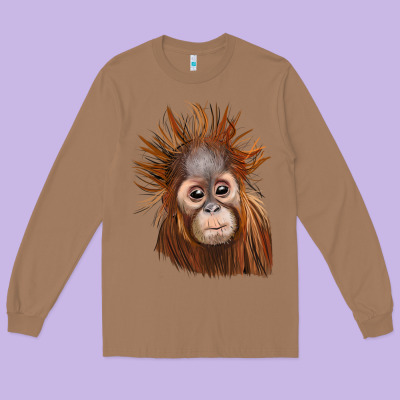 Baby Orangutan Long Sleeve Tee Designed By Lillyallendesigns