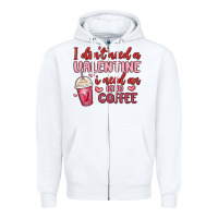 White i don t need a valentine i need an iced coffee Zipper Hoodie - MaliasSmallBusiness