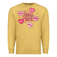 Antique Gold you are enough valentines day Premium Sweatshirt - LillyAllenDesigns