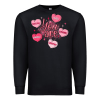 Black you are enough valentines day Premium Sweatshirt - LillyAllenDesigns