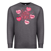Charcoal Heather you are enough valentines day Premium Sweatshirt - LillyAllenDesigns