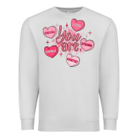 Dove Grey you are enough valentines day Premium Sweatshirt - LillyAllenDesigns