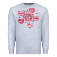 Heather Grey you are enough valentines day Premium Sweatshirt - LillyAllenDesigns