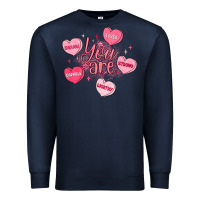 Navy you are enough valentines day Premium Sweatshirt - LillyAllenDesigns