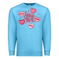 Ocean Blue you are enough valentines day Premium Sweatshirt - LillyAllenDesigns