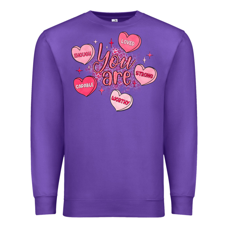 You Are Enough Valentines Day Premium Sweatshirt by LillyAllenDesigns | Teevron