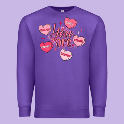 You Are Enough Valentines Day Premium Sweatshirt Designed By Lillyallendesigns