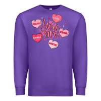 Purple you are enough valentines day Premium Sweatshirt - LillyAllenDesigns