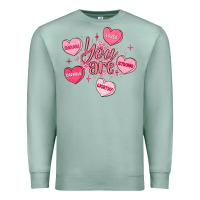 Seafoam you are enough valentines day Premium Sweatshirt - LillyAllenDesigns