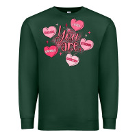 Sports Green you are enough valentines day Premium Sweatshirt - LillyAllenDesigns