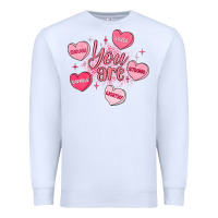 White you are enough valentines day Premium Sweatshirt - LillyAllenDesigns