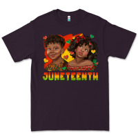Plum juneteenth with afro black kids Premium Tee - texasbilliewilder
