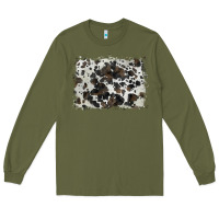 Army Green cowhide background Long Sleeve Tee - BarkalooDesign