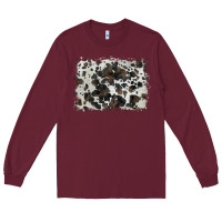 Burgundy cowhide background Long Sleeve Tee - BarkalooDesign