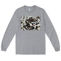 Heather Grey cowhide background Long Sleeve Tee - BarkalooDesign