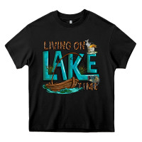 Black living on lake time Heavy Core Tee - texasbilliewilder