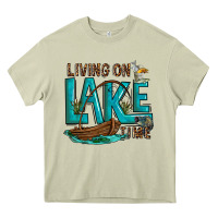 Mossy living on lake time Heavy Core Tee - texasbilliewilder