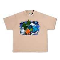 Burro winter camping with camp fire Urban Heavy Tee - AdoDesignShop