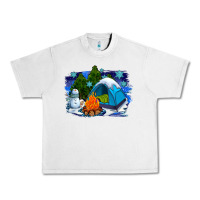 Lunar Rock winter camping with camp fire Urban Heavy Tee - AdoDesignShop