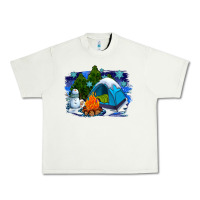 Pistachio winter camping with camp fire Urban Heavy Tee - AdoDesignShop