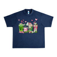 Navy botanic coffee cups Urban Heavy Tee - AdoDesignShop