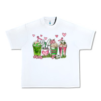 White botanic coffee cups Urban Heavy Tee - AdoDesignShop