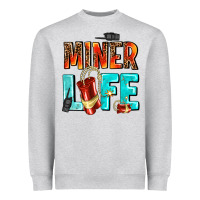 Heather Grey miner life Heavyweight Sweatshirt - AdoDesignShop