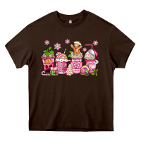 Chocolate Brown pink christmas coffee cups Heavy Core Tee - Zillion Design Studio