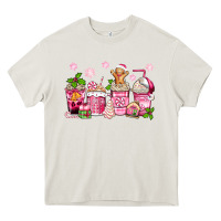 Cream pink christmas coffee cups Heavy Core Tee - Zillion Design Studio