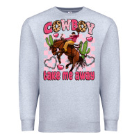 Heather Grey cowboy take me away Premium Sweatshirt - LillyAllenDesigns