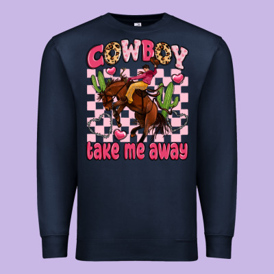 Cowboy Take Me Away Premium Sweatshirt Designed By Lillyallendesigns