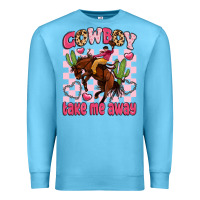 Ocean Blue cowboy take me away Premium Sweatshirt - LillyAllenDesigns