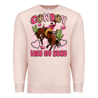 Pale Pink cowboy take me away Premium Sweatshirt - LillyAllenDesigns