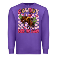 Purple cowboy take me away Premium Sweatshirt - LillyAllenDesigns