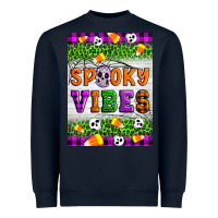 Navy Halloween Spooky Vibes Heavyweight Sweatshirt - Artiststas