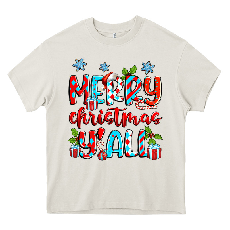 Merry Christmas Y'all Heavy Core Tee by Zillion Design Studio | Teevron