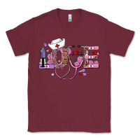 Burgundy valentine's day nurse love Classic Tee - AdoDesignShop
