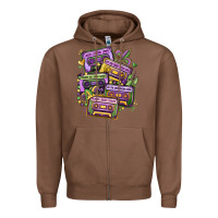 Chestnut mardi gras cassette tapes Zipper Hoodie - MaliasSmallBusiness