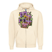 Sandshell mardi gras cassette tapes Zipper Hoodie - MaliasSmallBusiness