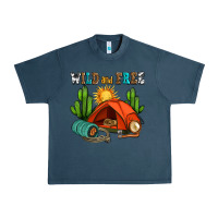 Midnight Navy wild and free camp Urban Heavy Tee - AdoDesignShop