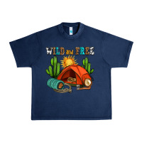 Navy wild and free camp Urban Heavy Tee - AdoDesignShop