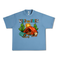 Pebble Blue wild and free camp Urban Heavy Tee - AdoDesignShop