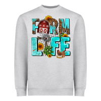 Heather Grey farm life Heavyweight Sweatshirt - AdoDesignShop