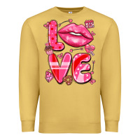 Antique Gold love with lips Premium Sweatshirt - LillyAllenDesigns