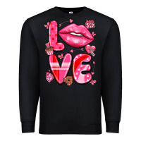 Black love with lips Premium Sweatshirt - LillyAllenDesigns