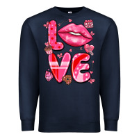 Navy love with lips Premium Sweatshirt - LillyAllenDesigns