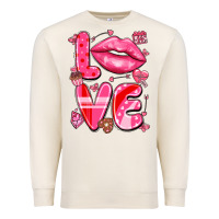 Sandshell love with lips Premium Sweatshirt - LillyAllenDesigns