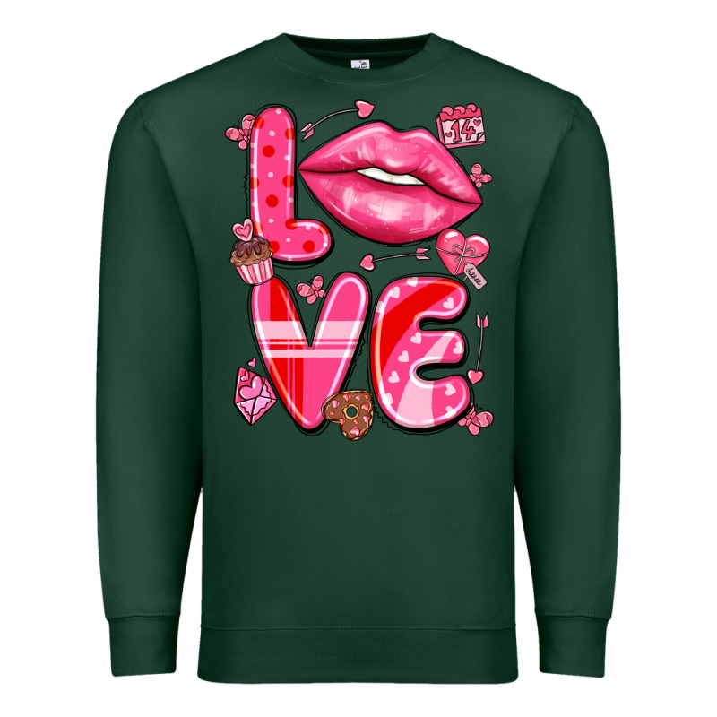Love With Lips Premium Sweatshirt by LillyAllenDesigns | Teevron