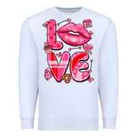 White love with lips Premium Sweatshirt - LillyAllenDesigns