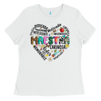 White retro maestra word Ladies Tee - JahusDesignShop